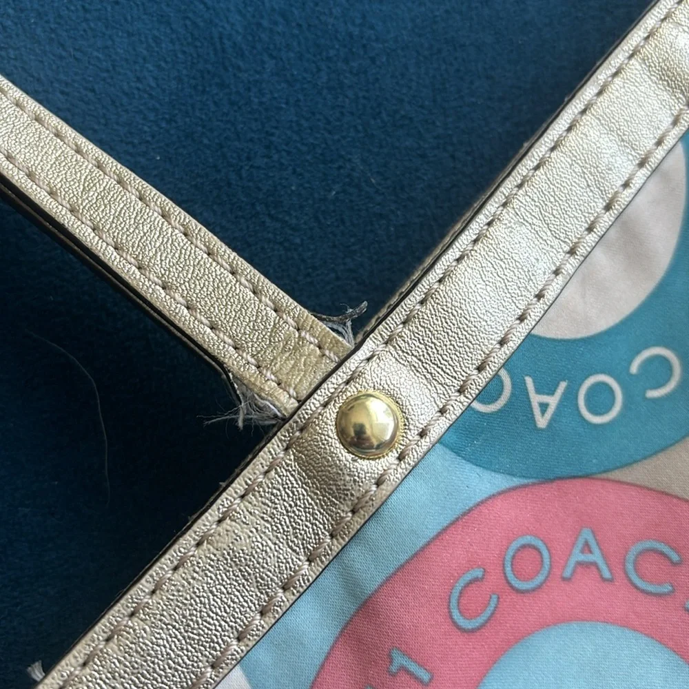 Coach multicolored sateen purse. F19196